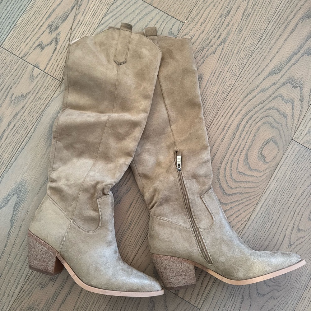 Vintage Tan Over the Knee Boots